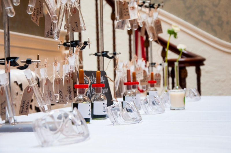 Unusual wedding table plan idea for science teachers