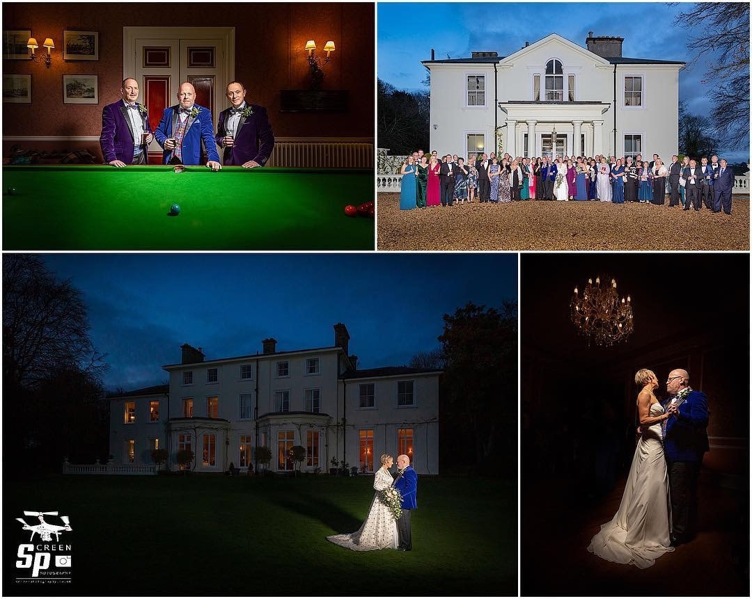 bride and grom and country house wedding venue